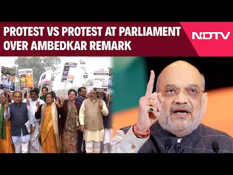Ambedkar Protest LIVE | Protest Vs Protest At Parliament Over Amit Shah Ambedkar Remark