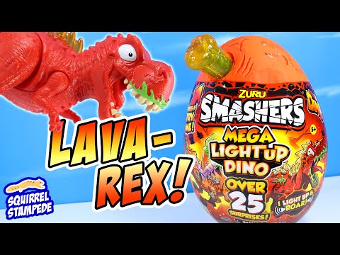 Smashers Series 5 Mega Light Up Dino Lava T-Rex Review! Zuru
