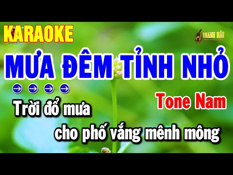 Karaoke Mưa Đêm Tỉnh Nhỏ Tone Nam Nhạc Trữ Tình Dễ Hát | Thanh Hải