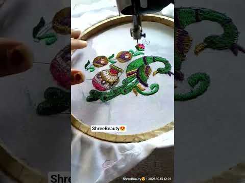 Peacock Desgin//Thread work//Machine Embroidery Design.