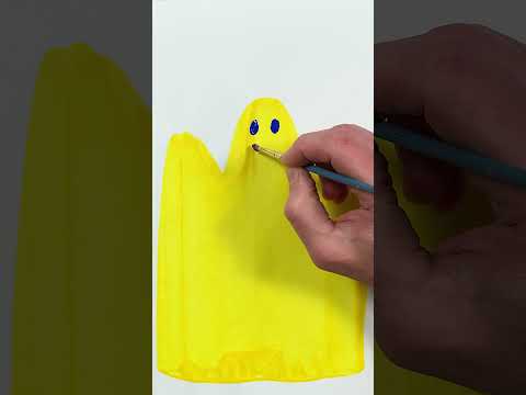 Little Ghost! Acrylic Painting for kids! #shortsvideo #painting #shorts #art