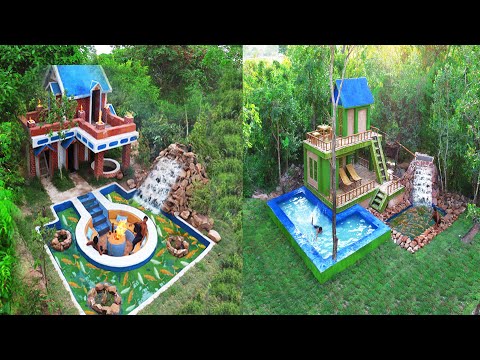 Build Top 2 Beautiful Villa With Swimming Pool Aquarium Artificial Waterfall &Water Well