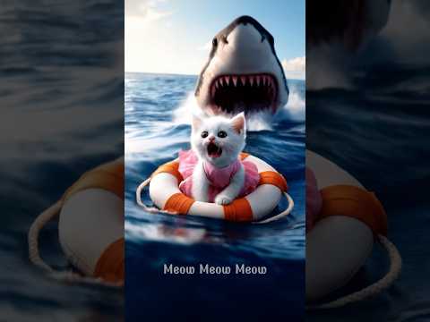 Daddy Fights Shark to Save a Kitten 🐈👊🐬 #ai #cat #meowmeowmeow #meow #catlover #story #cutecat