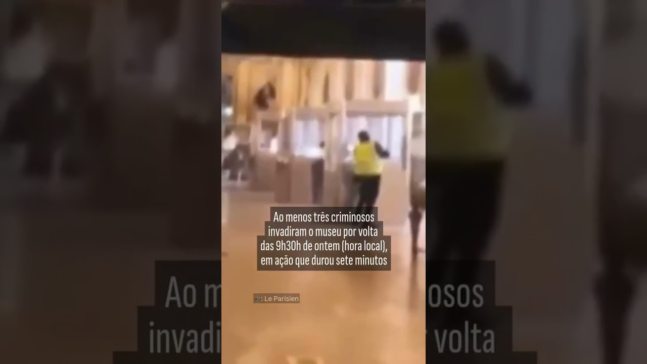 Louvre roubado vídeo mostra momento do assalto a peças no interior do museu em Paris