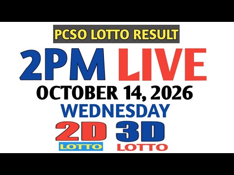 Lotto Result Today 2pm Wednesday pcso <strong>2d</strong> 3d swertres ez2 October 14 2026