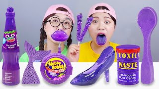 紫色果冻甜点美食吃播多纳 DONA