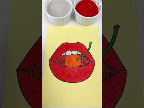 Satisfying Sand Painting 👄🍒 #relaxing #asmr #satisfying #sandart #art #sandpainting #sandasmr