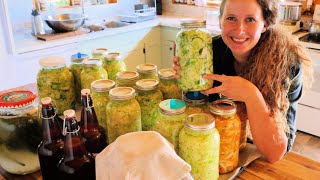 How I Fermented 25 Cabbages | Over 8 Gallons of Sauerkraut for the Pantry
