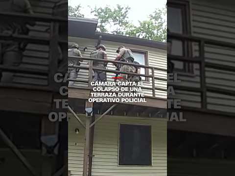 Cámara capta el colapso de una terraza durante operativo policial