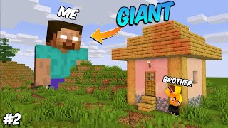 😱 i Became A Giant Herobrine To Troll My Little Brother in Minecraft | Hindi | #2