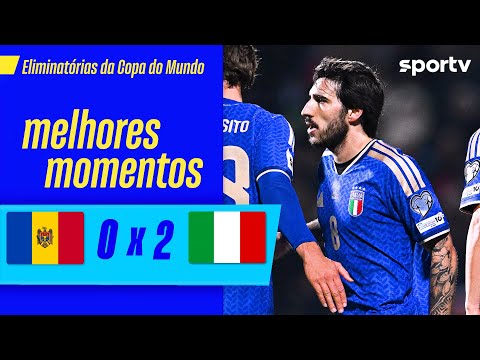 MOLDÁVIA 0 X 2 ITÁLIA | MELHORES MOMENTOS | ELIMINATÓRIAS EUROPEIAS COPA DO MUNDO 2026 | sportv