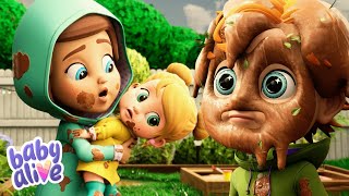 Baby Alive Official 🍼 Outdoor Muddy Puddle Playtime ☔️🌈 Cartoons for Kids ✨ Baby Videos 💕