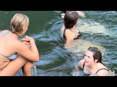 The Most Beautiful Girls Discovering Hidden Falls 🌴 #travel #waterfall