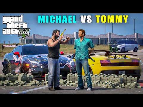 Tommy Vs Michael Car Race In Vice City | Gta V Gameplay