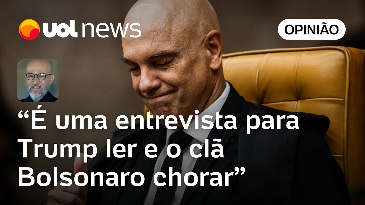Entrevista de Moraes ao Washington Post é para Trump ler e família Bolsonaro chorar diz Josias