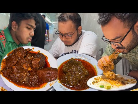 Eating Dinner(Pulao Rice & Spicy Meat Curry/Chap Polao) With Friends at Mukta Biryani Ghor