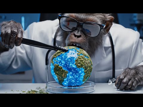 ‏TOP SECRET LAB: What Does The Monkey Scientist Eat? (Bizarre Cinematic Food ASMR).