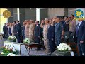 لحظة وصول الرئيس السيسي ليشهد اصطفاف تفتيش حرب الفرقة الرابعة المدرعة بالجيش الثالث الميداني