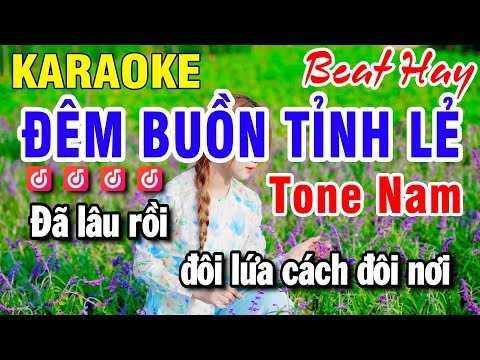 Karaoke Đêm Buồn Tỉnh Lẻ Nhạc Sống Tone Nam Dm | Huỳnh Lê