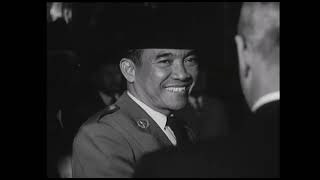 Schweizer Film Wochenschau: 1956 - Indonesischer Präsident Soekarno im Landsitz Lohn in Kehrsatz