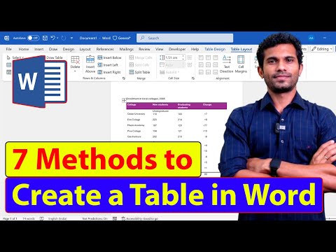 How to create a Table in a Word document