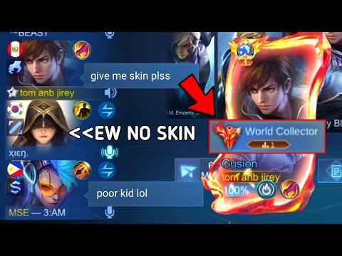 GUSION "NO SKIN" PRANK BUT WORLD COLLECTOR + GLOBAL💀 THIS HAPPEN...