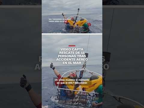 Video capta rescate de 11 personas tras accidente aéreo en el mar