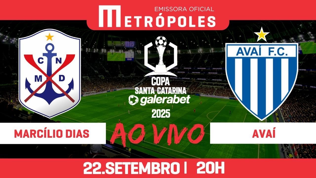 COPA SANTA CATARINA AO VIVO E COM IMAGENS   MARCÍLIO DIAS x AVAÍ   220925