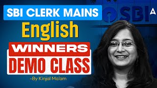 SBI Clerk Mains English 2025 | Winners Demo Class | SBI Clerk Main English Practice By Kinjal mam