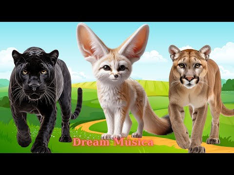 Playful Animal Moments: Puma, Panther, Fennec Fox, Owl - Animal Sounds