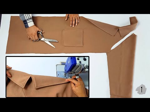 How to cutting and sewing a women's jacket with raglan sleeves Step by step | sewing coat tutorial