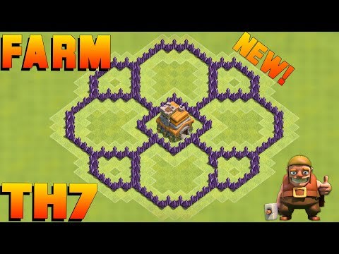 CoC- "NEW!" BEST TOWN HALL 7 (TH7) FARMING (HYBRID) BASE with 3 Air Defenses - New Update 2019