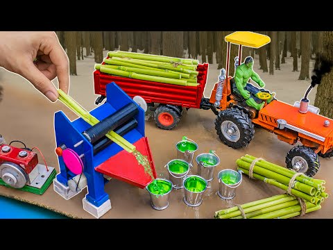 Diy tractor making mini sugarcane juicer machine | Diy plough machine