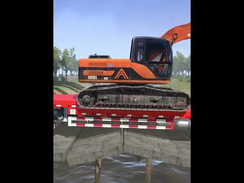 Spintires: MudRunner - Truck almost stuck on giant speed bump#mudrunner #simulation #truck #shorts