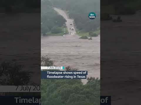 A timelapse captured how quickly floodwaters rose along the Llano River in Texas on Friday #itvnews