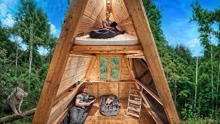 Building a Cozy Hideout Step by Step! 3 days in the wild forest