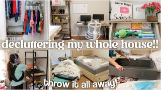 DECLUTTERING MY ENTIRE HOUSE! decluttering, organizing and cleaning | whole house declutter 2025