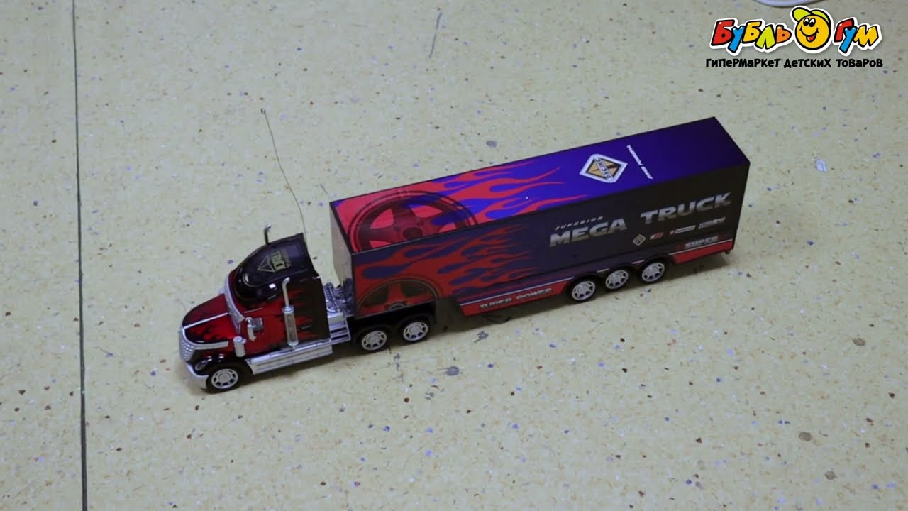 Грузовик Мега тягач р/у 27 МГц 1:24  - видео