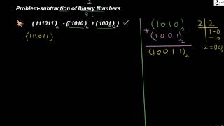 Problem-Subtraction of Numbers in Binary System