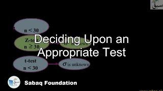 Deciding Upon an Appropriate Test