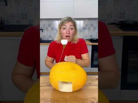 Using a melon as her secret tunnel, she swiped his marshmallow!