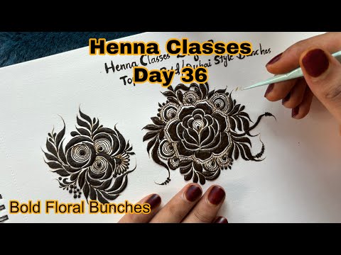 Henna Class day 36 | How to make Beautiful Bold Floral Bunches | Learn with @ThouseensHennaClasses