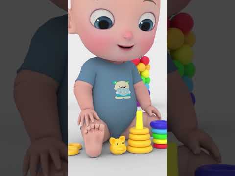 Colorful Pyramid with Fun Kid: Sort and Stack Tower Toys with Cute Animals