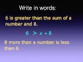 Translating Words into Algebraic Inequalities