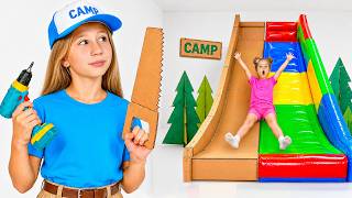 Nastya đã dựng một công viên giải trí tại nhà cho bạn bè của mình.