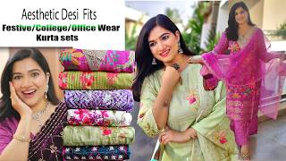 Aesthetic College and Office wear Desi Fits /Flipkart Kurta sets #fashion #shopping #flipkart
