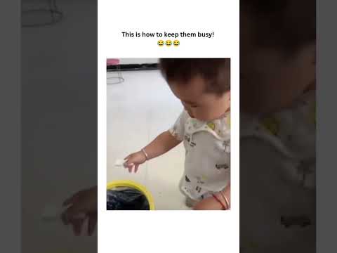 This is how to keep them busy! 😂 #funny #cutebaby