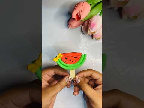 Easy watermelon 🍉 clayart icecream ideas for kids watermelon clayart #shorts #watermelon #clayart