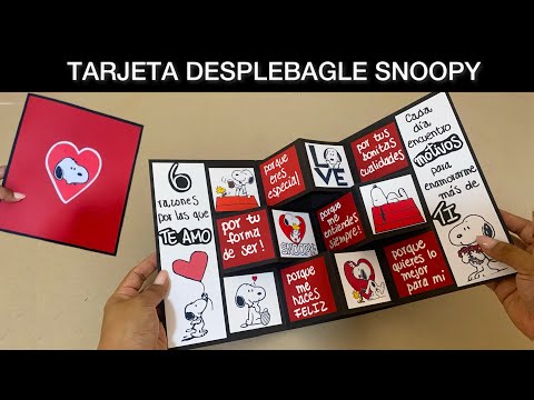 Tarjeta desplegable 6 RAZONES por las QUE TE AMO de SNOOPY | 5 ideas de regalo