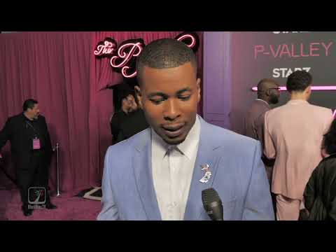 Lil Murda on the carpet with his wife talks about P Valley Season 2 Premiere 🏳️‍🌈